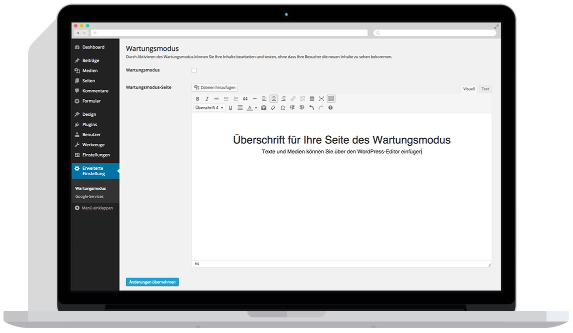 Wordpress-Theme-Features-Wartungsmodus